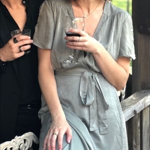 Sage Green Lulu's Maxi Wrap Dress